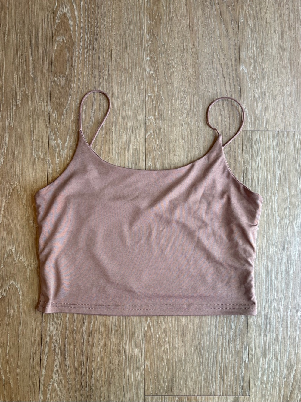 Dusty Rose Spaghetti Strap Crop Tank Top
